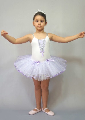 Bailarina organza branco lils